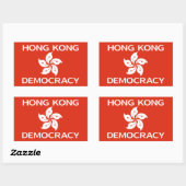Sticker Rectangulaire Démocratie Hong Kong Orchid Flag (Feuille)