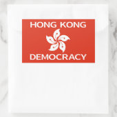 Sticker Rectangulaire Démocratie Hong Kong Orchid Flag (Sac)