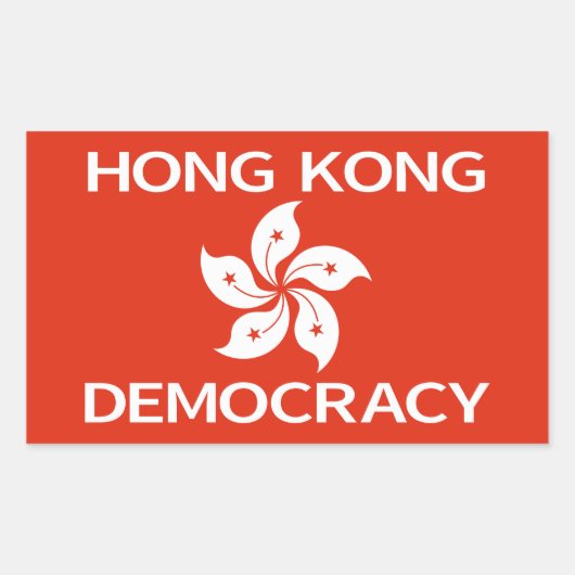 Sticker Rectangulaire Démocratie Hong Kong Orchid Flag (Devant)