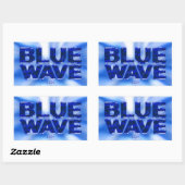 Sticker Rectangulaire Démocratique Blue Wave (Feuille)