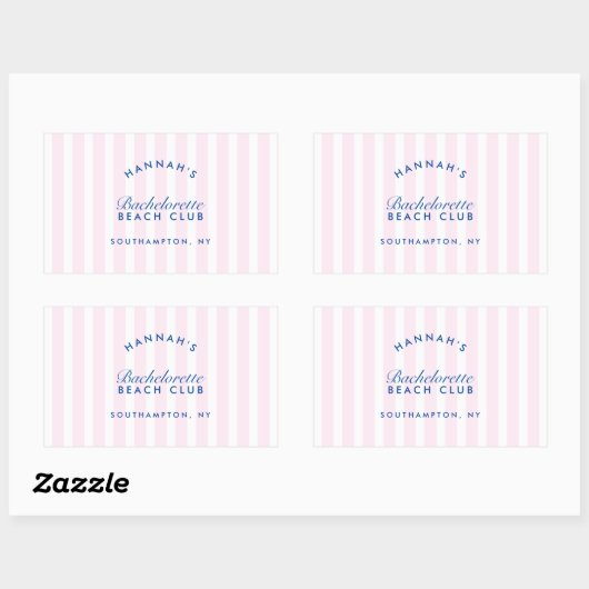Sticker Rectangulaire Demoiselle d'honneur Rétro Moderne Rose & Bleu Mar (Feuille)