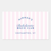Sticker Rectangulaire Demoiselle d'honneur Rétro Moderne Rose & Bleu Mar (Devant)