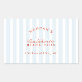 Sticker Rectangulaire Demoiselle d'honneur Rétro Moderne Rouge & Bleu Pe (Devant)