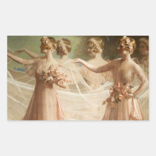 Sticker Rectangulaire Demoiselles d'honneur