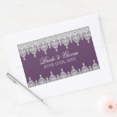 Sticker Rectangulaire Dentelle à déchirure, sceau Mariage de lavande ou  (Enveloppe)