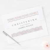 Sticker Rectangulaire Dentelle rose élégant baptême de baptême favoriser (Enveloppe)