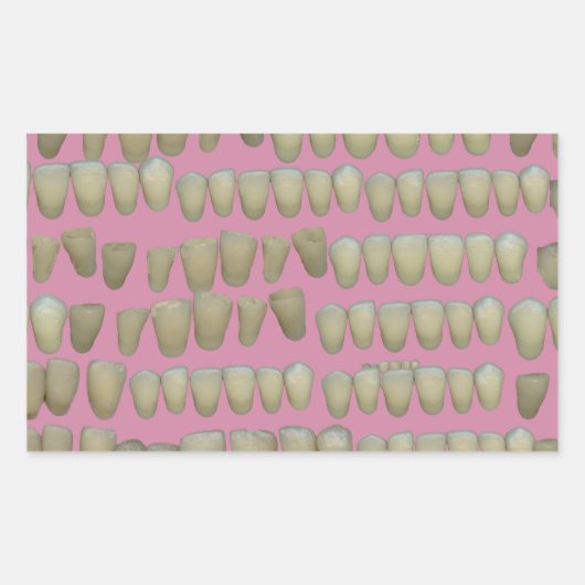 STICKER RECTANGULAIRE DENTISTE DENTISTES ORTHODONTIQUES BOUCHE DE DENTS  (Devant)