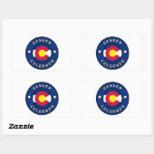 Sticker Rectangulaire Denver Colorado (Feuille)
