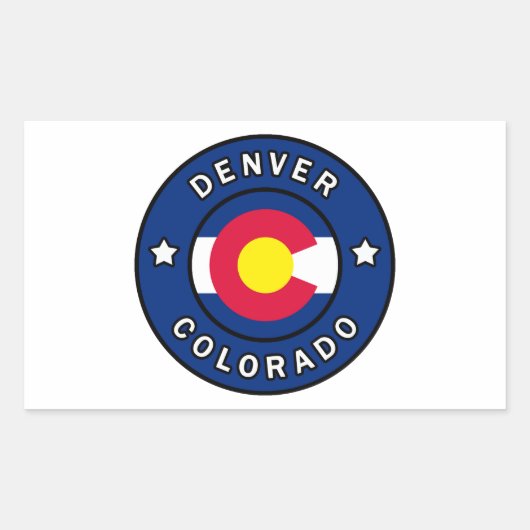 Sticker Rectangulaire Denver Colorado (Devant)
