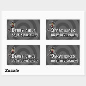 Sticker Rectangulaire Derby Girl le fait dévilement (Feuille)