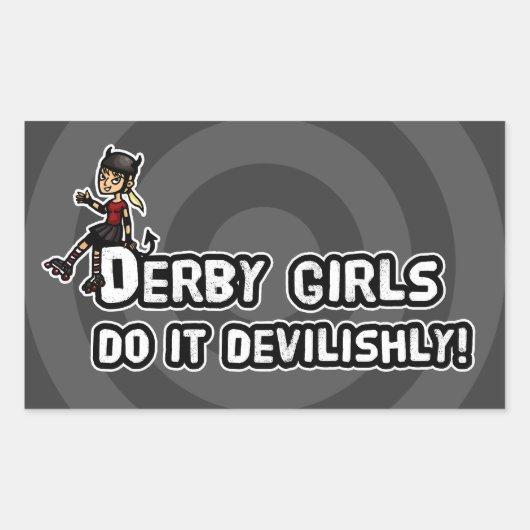 Sticker Rectangulaire Derby Girl le fait dévilement (Devant)