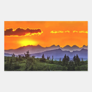 Sticker Rectangulaire Dernier coucher de soleil