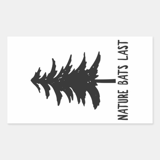 Sticker Rectangulaire Dernier de chauves-souris nature (Devant)