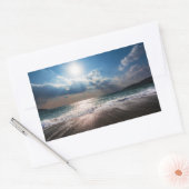 Sticker Rectangulaire Dernière journée à la plage (Enveloppe)