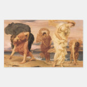 Sticker Rectangulaire Des Filles Grecques Ramassent Des Galets Par Lord  (Devant)