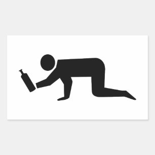 Sticker Rectangulaire Des gens ivres