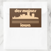 Sticker Rectangulaire Des Moines, Iowa (Sac)