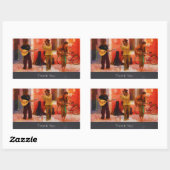 Sticker Rectangulaire Des musiciens de rue qui jouent ensemble avec le M (Feuille)