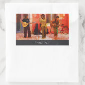 Sticker Rectangulaire Des musiciens de rue qui jouent ensemble avec le M (Sac)