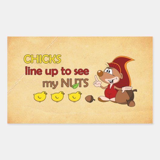 Sticker Rectangulaire Des pousses s'alignent pour voir mes noix (Devant)