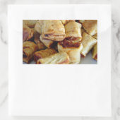 Sticker Rectangulaire Des tas de rouleaux de saucisses (Sac)