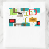 Sticker Rectangulaire Design abstract de Mid-Century (Sac)