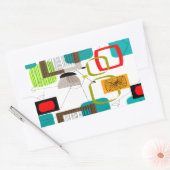 Sticker Rectangulaire Design abstract de Mid-Century (Enveloppe)