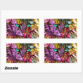 Sticker Rectangulaire Design art chat Kitten (Feuille)