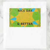 Sticker Rectangulaire Design circulaire "Bonne journée et meilleure nuit (Sac)