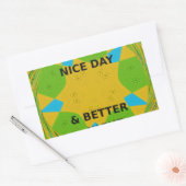 Sticker Rectangulaire Design circulaire "Bonne journée et meilleure nuit (Enveloppe)