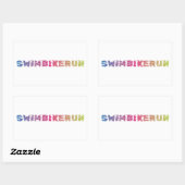 Sticker Rectangulaire Design cool de triathlon (Feuille)