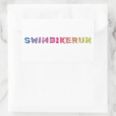 Sticker Rectangulaire Design cool de triathlon (Sac)