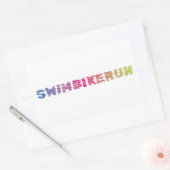 Sticker Rectangulaire Design cool de triathlon (Enveloppe)