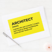 Sticker Rectangulaire Design de définition d'Humour d'architecte (Enveloppe)