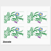 Sticker Rectangulaire Design de lin et de chardon Ulster-Scots (Feuille)