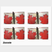 Sticker Rectangulaire Design de papillon du drapeau canadien (Feuille)