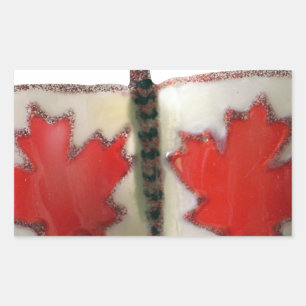 Sticker Rectangulaire Design de papillon du drapeau canadien