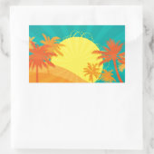 Sticker Rectangulaire Design de surf tropical rétro de Sunset Beach (Sac)