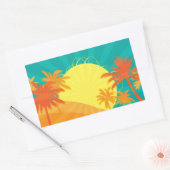 Sticker Rectangulaire Design de surf tropical rétro de Sunset Beach (Enveloppe)