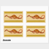 Sticker Rectangulaire Design Dragon Médiéval 2015 (Feuille)