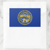 Sticker Rectangulaire Design du drapeau de l'État du Nebraska (Sac)