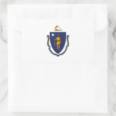 Sticker Rectangulaire Design du drapeau d'État du Massachusetts (Sac)