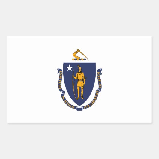 Sticker Rectangulaire Design du drapeau d'État du Massachusetts (Devant)