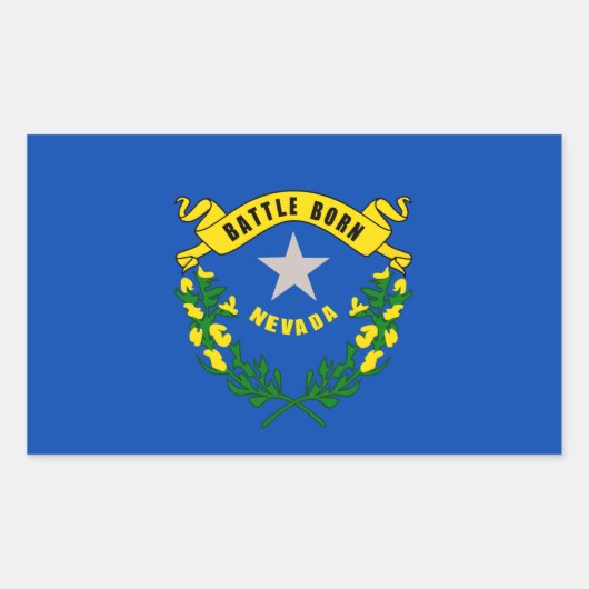 Sticker Rectangulaire Design du drapeau d'état du Nevada (Devant)