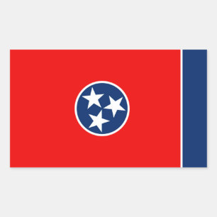 Sticker Rectangulaire Design du drapeau d'état du Tennessee