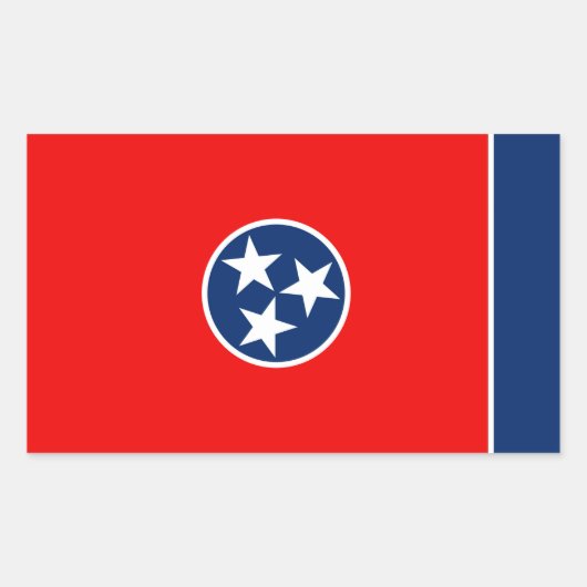 Sticker Rectangulaire Design du drapeau d'état du Tennessee (Devant)