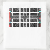 Sticker Rectangulaire Design graphique À damiers noir, blanc et rouge (Sac)