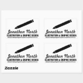 Sticker Rectangulaire Design graphique crayon noir ID299 (Feuille)