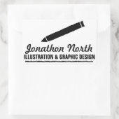 Sticker Rectangulaire Design graphique crayon noir ID299 (Sac)