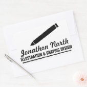 Sticker Rectangulaire Design graphique crayon noir ID299 (Enveloppe)